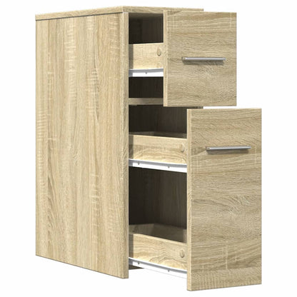 Armadietto da Bagno Stretto con Ruote Rovere Sonoma Truciolato | homemem39