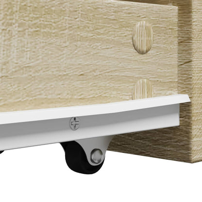 Armadietto da Bagno Stretto con Ruote Rovere Sonoma Truciolato | homemem39