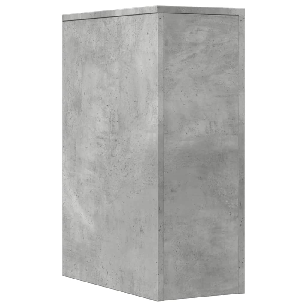 Armadietto da Bagno Stretto con Ruote Grigio Cemento Truciolato | homemem39