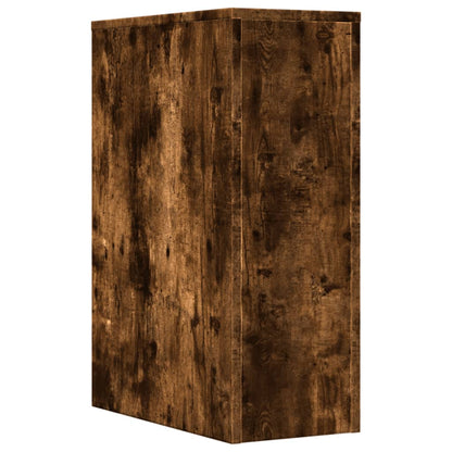 Armadietto da Bagno Stretto con Ruote Rovere Fumo in Truciolato | homemem39