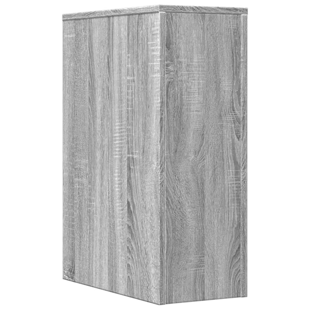 Armadietto da Bagno Stretto con Ruote Grigio Sonoma Truciolato | homemem39
