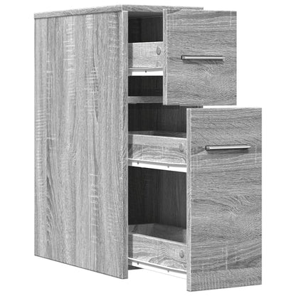 Armadietto da Bagno Stretto con Ruote Grigio Sonoma Truciolato | homemem39