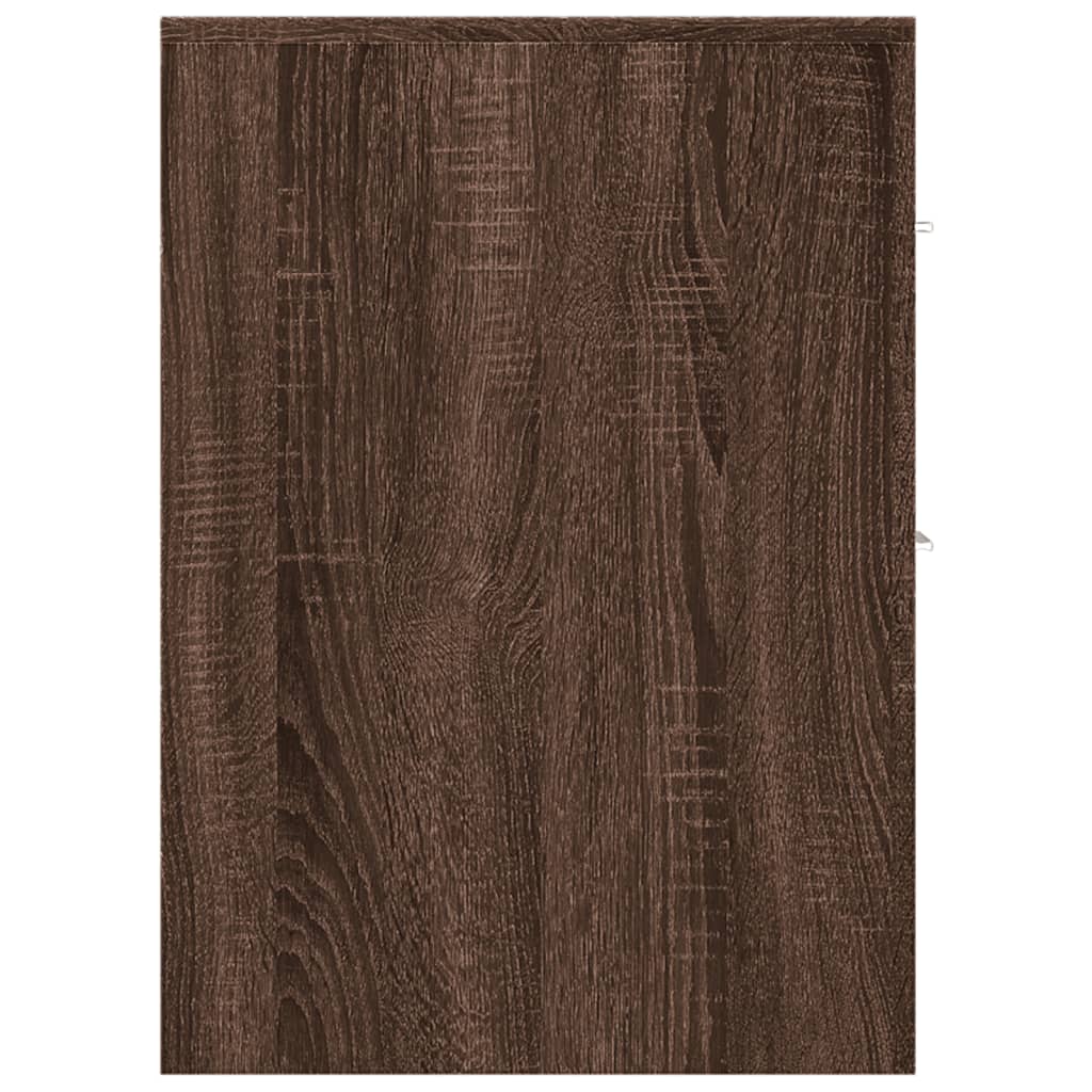 Armadietto da Bagno Stretto con Ruote Rovere Marrone Truciolato | homemem39