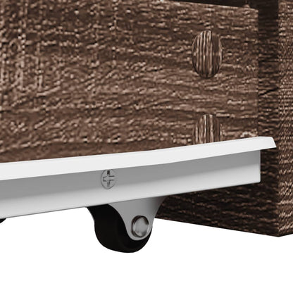 Armadietto da Bagno Stretto con Ruote Rovere Marrone Truciolato | homemem39