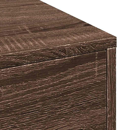 Armadietto da Bagno Stretto con Ruote Rovere Marrone Truciolato | homemem39