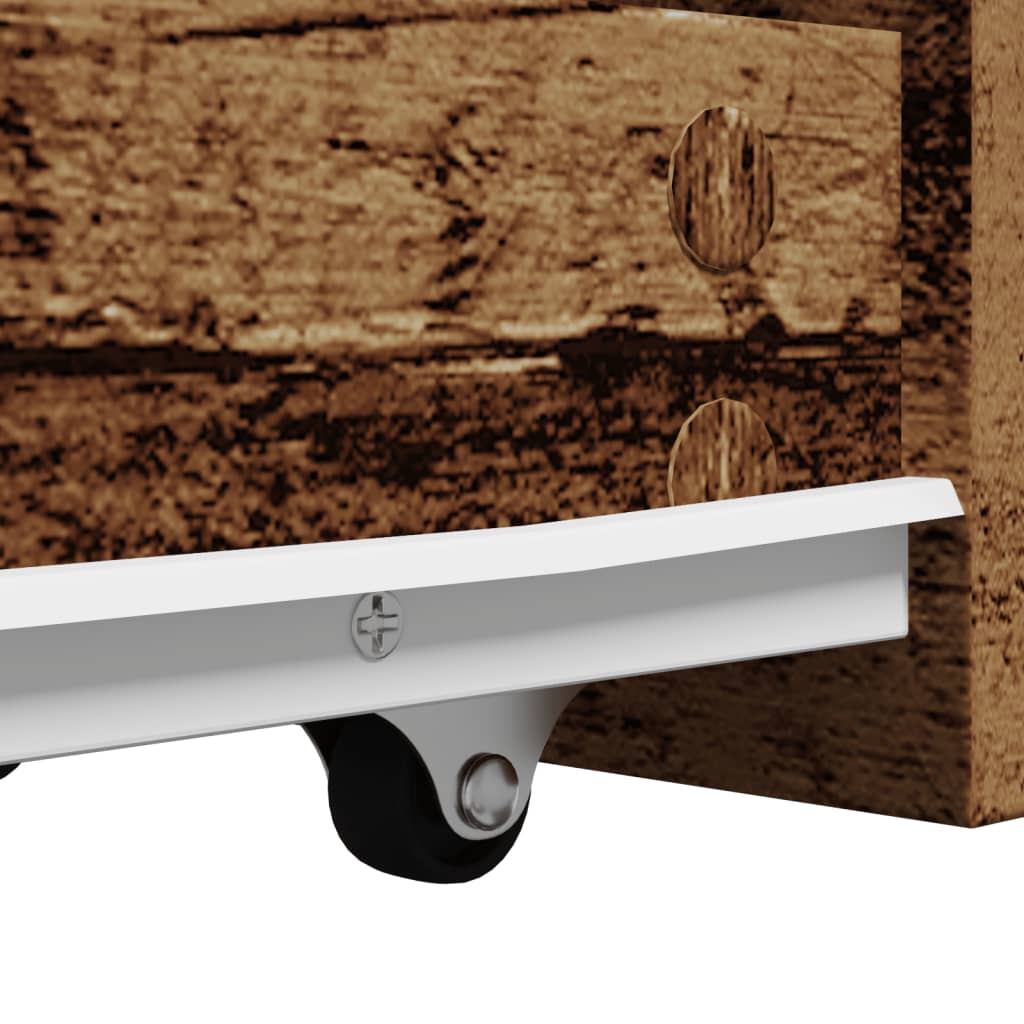 Armadietto da Bagno Stretto con Ruote Rovere Antico Truciolato | homemem39