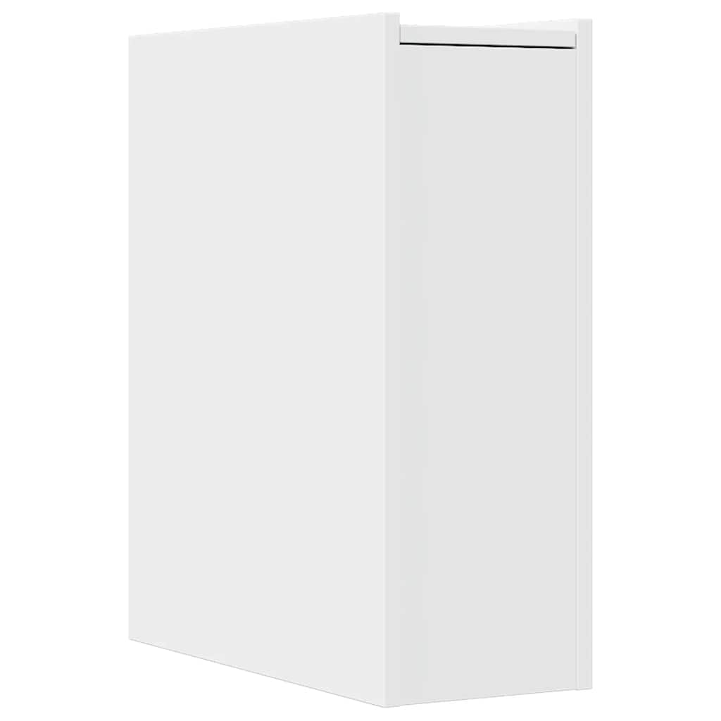 Armadietto da Bagno Stretto con Ruote Bianco in Truciolato | homemem39