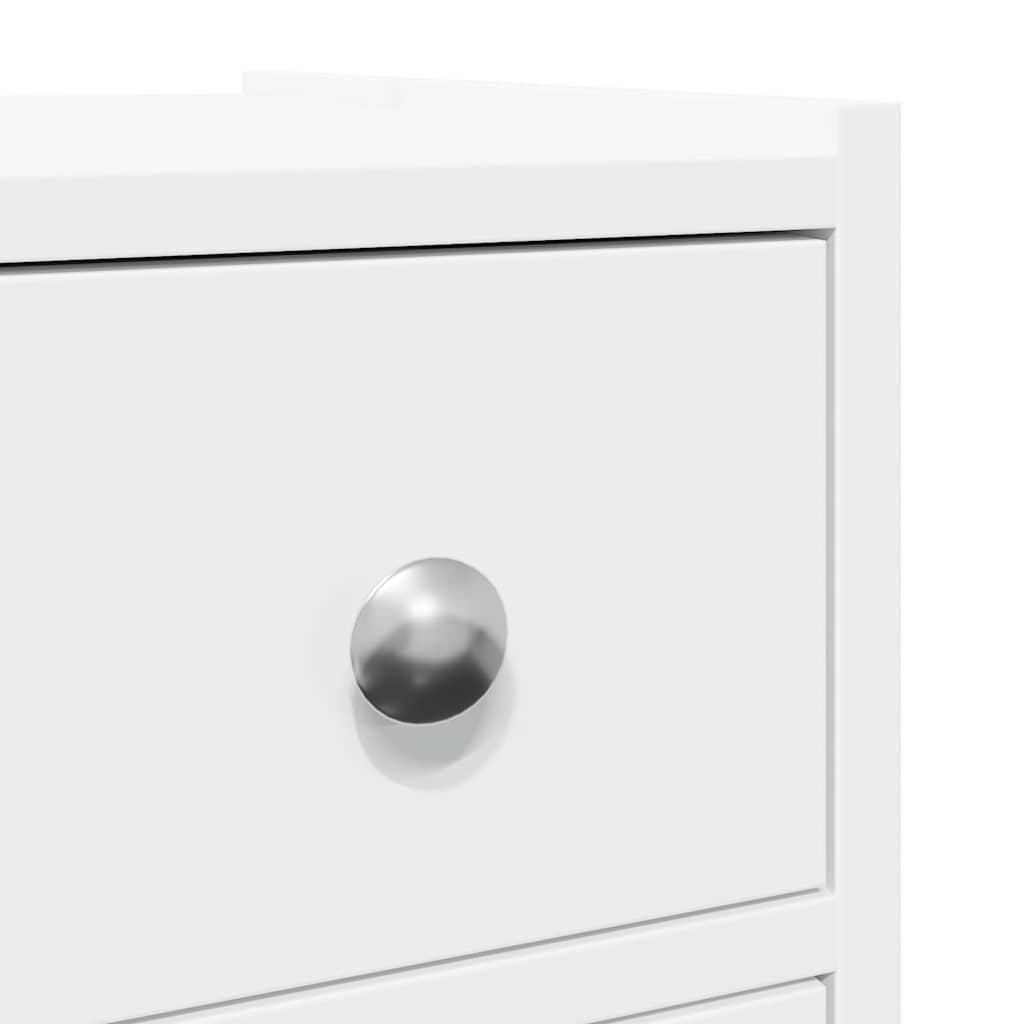 Armadietto da Bagno Stretto con Ruote Bianco in Truciolato | homemem39