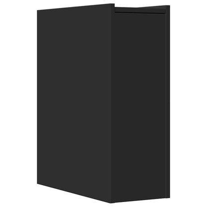 Armadietto da Bagno Stretto con Ruote Nero in Truciolato | homemem39
