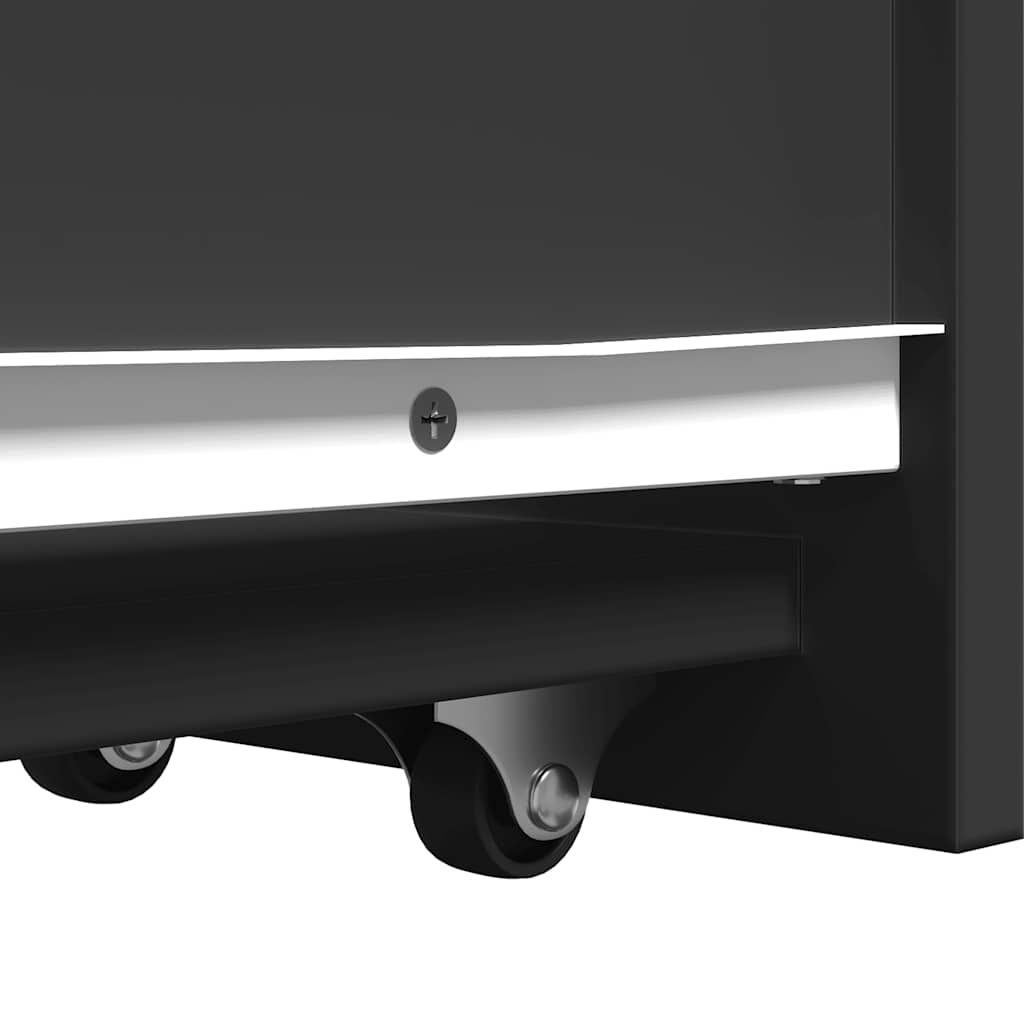 Armadietto da Bagno Stretto con Ruote Nero in Truciolato | homemem39
