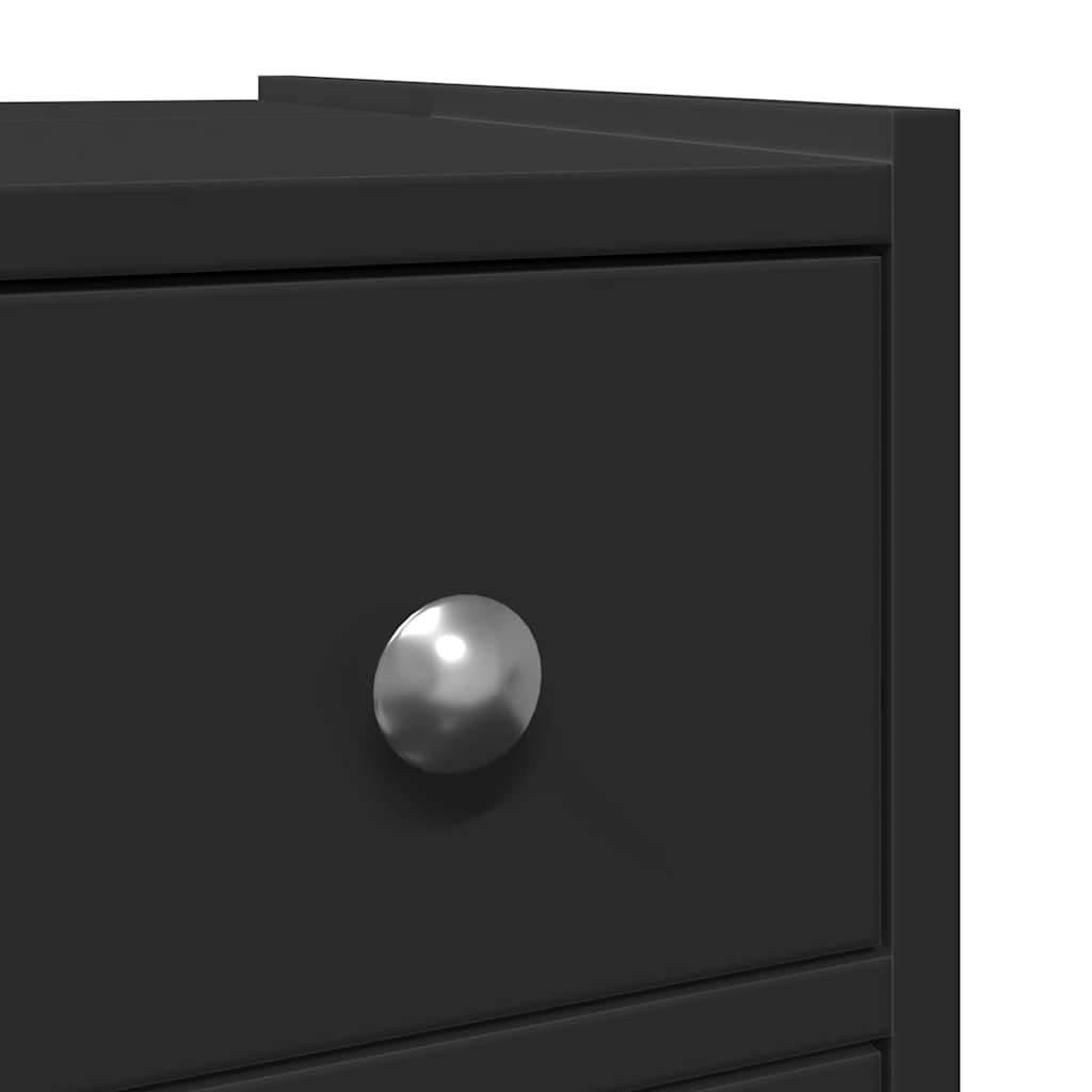 Armadietto da Bagno Stretto con Ruote Nero in Truciolato | homemem39