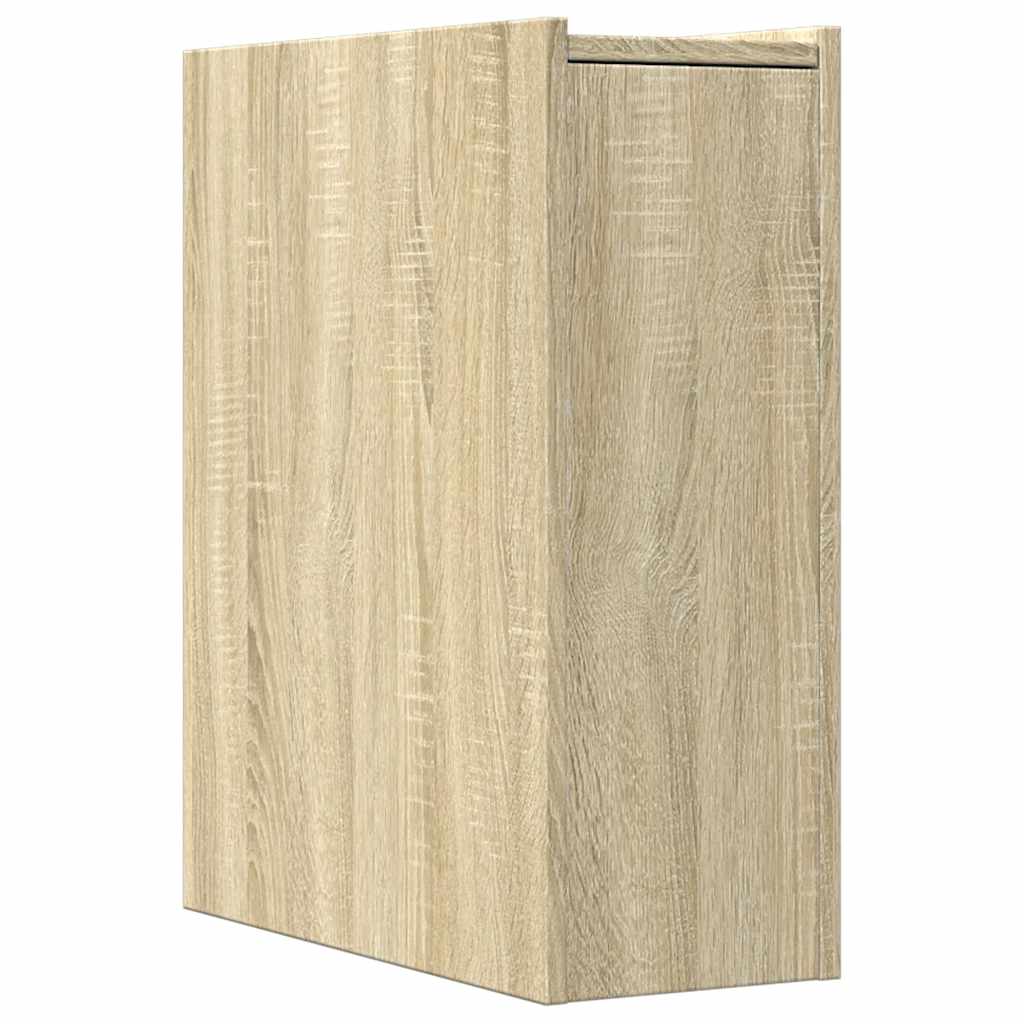 Armadietto da Bagno Stretto con Ruote Rovere Sonoma Truciolato | homemem39