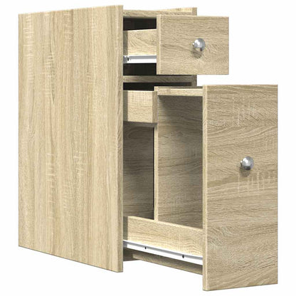 Armadietto da Bagno Stretto con Ruote Rovere Sonoma Truciolato | homemem39
