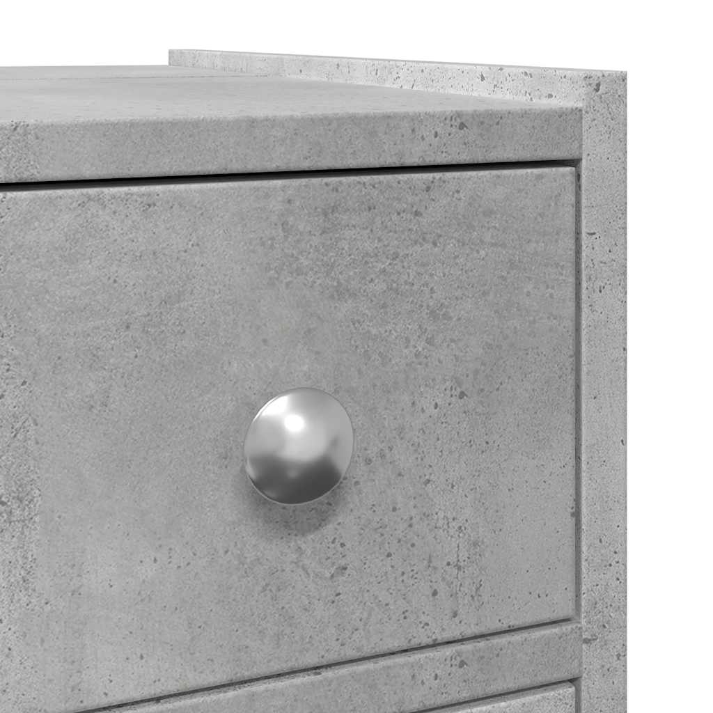 Armadietto da Bagno Stretto con Ruote Grigio Cemento Truciolato | homemem39