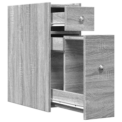 Armadietto da Bagno Stretto con Ruote Grigio Sonoma Truciolato | homemem39