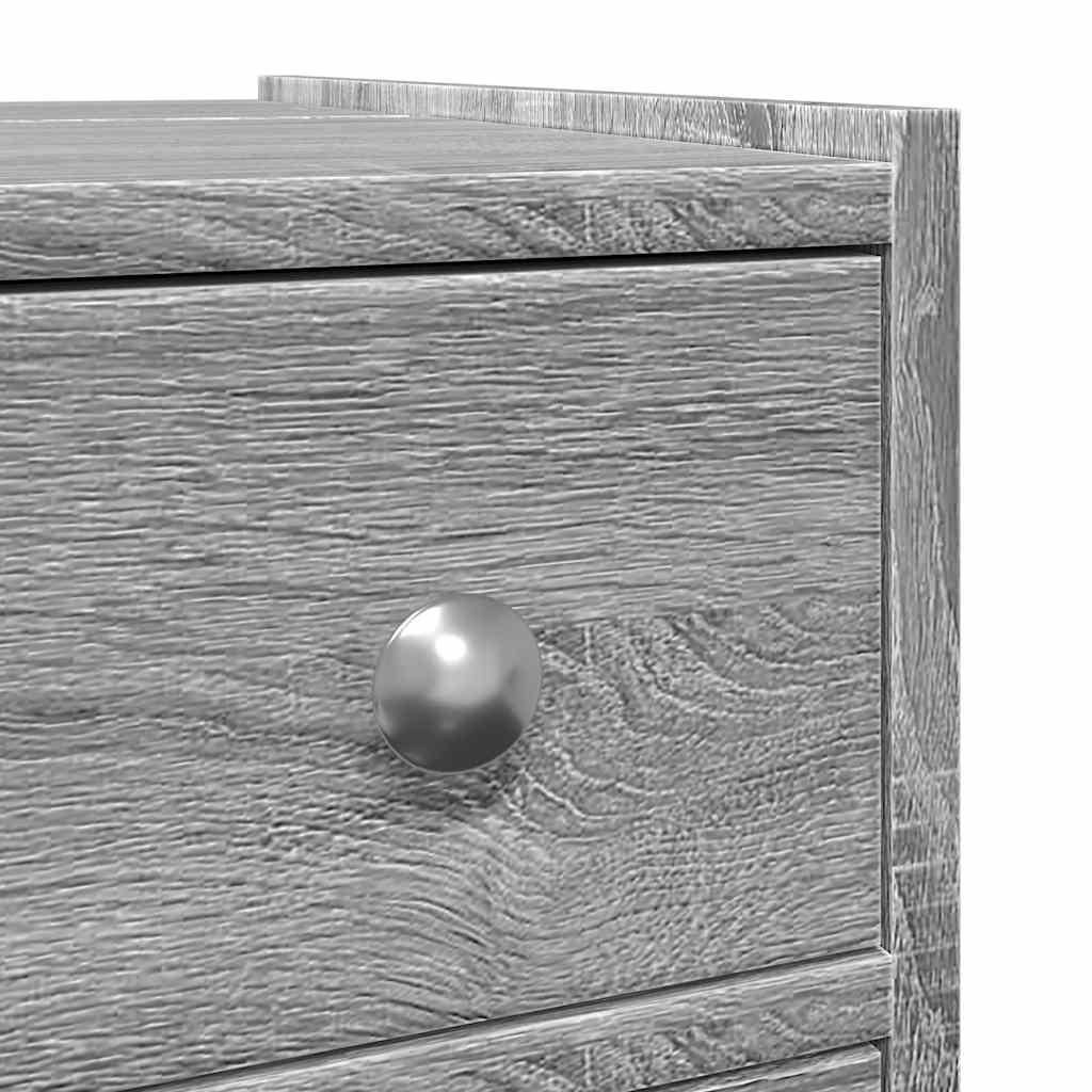 Armadietto da Bagno Stretto con Ruote Grigio Sonoma Truciolato | homemem39