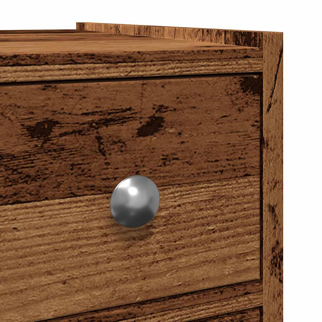 Armadietto da Bagno Stretto con Ruote Rovere Antico Truciolato | homemem39