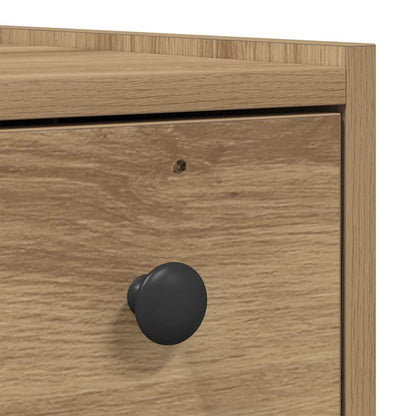 Mobile da Bagno Stretto con Ruote Rovere Artigianale Truciolato | homemem39