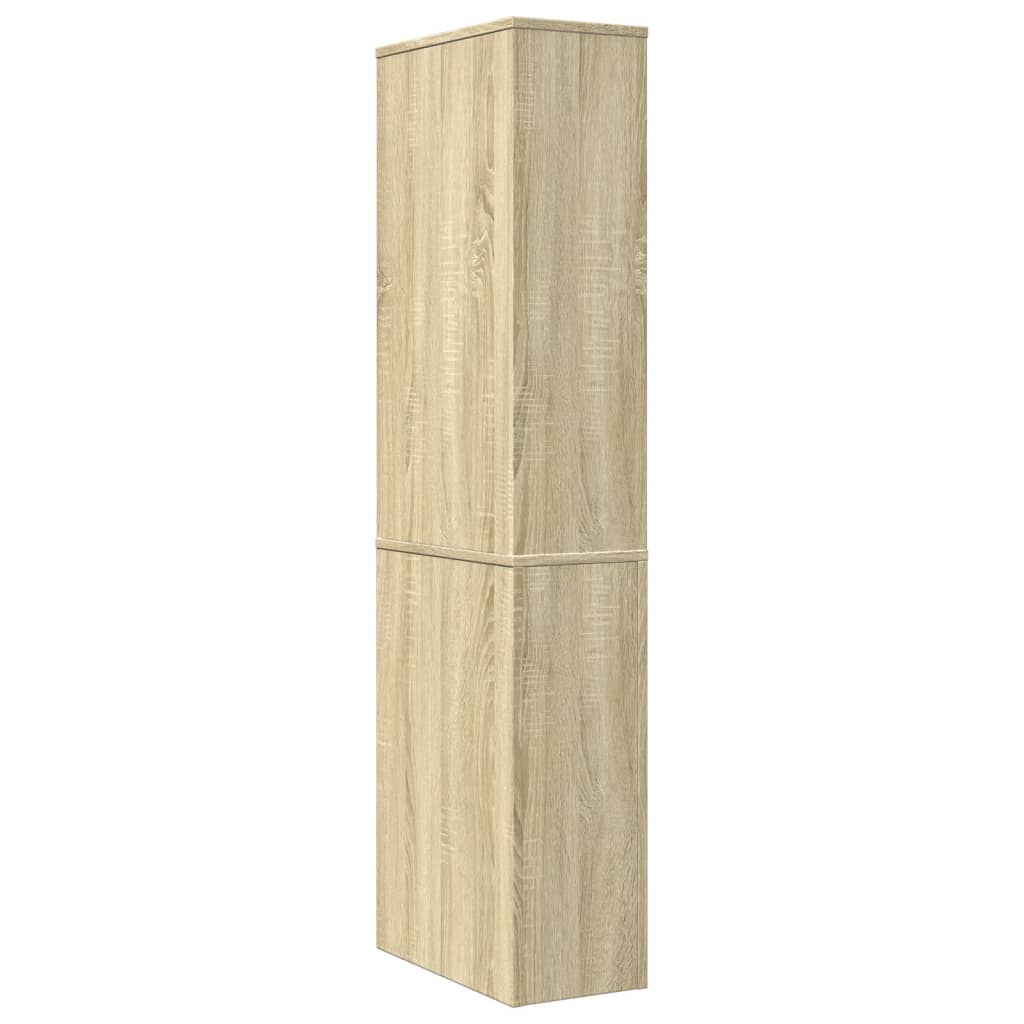 Armadietto da Bagno Stretto con Ruote Rovere Sonoma Truciolato | homemem39