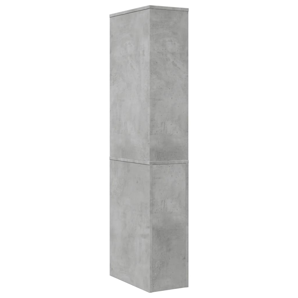 Armadietto da Bagno Stretto con Ruote Grigio Cemento Truciolato | homemem39