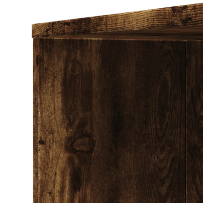 Armadietto da Bagno Stretto con Ruote Rovere Fumo in Truciolato | homemem39