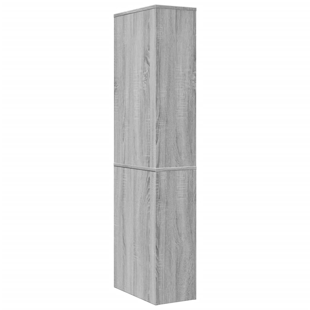 Armadietto da Bagno Stretto con Ruote Grigio Sonoma Truciolato | homemem39