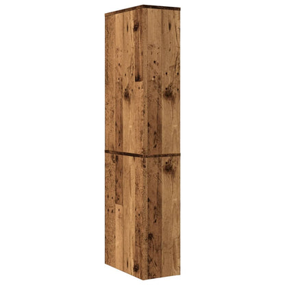 Armadietto da Bagno Stretto con Ruote Rovere Antico Truciolato | homemem39