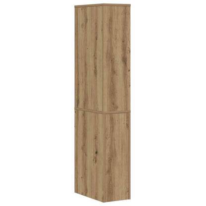 Mobile da Bagno Stretto con Ruote Rovere Artigianale Truciolato