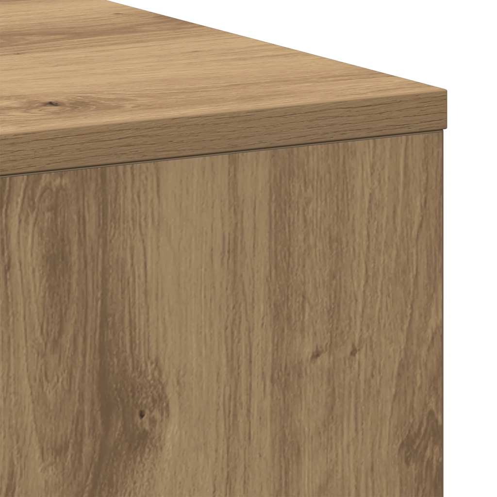 Mobile da Bagno Stretto con Ruote Rovere Artigianale Truciolato