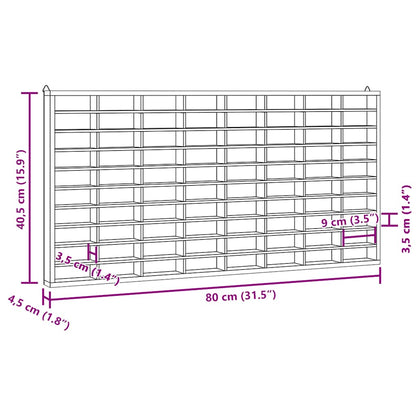 Vetrina da collezione in legno con 80 scomparti 80x4,5x40,5cm