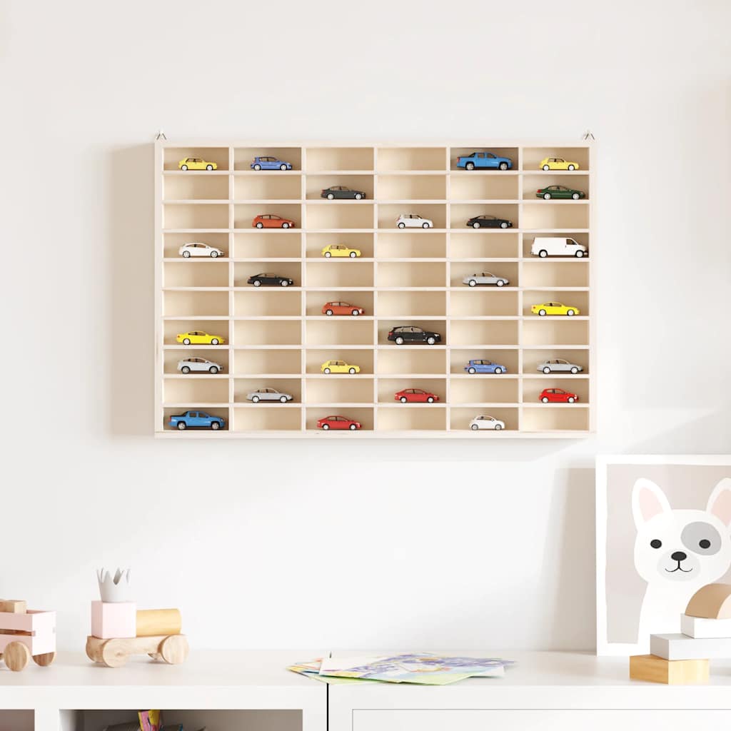 Vetrina da collezione in legno con 60 scomparti 60x4,5x40,5cm | homemem39