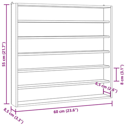 Teca da Collezione in Legno con 6 Ripiani 60x8,5x55 cm | homemem39