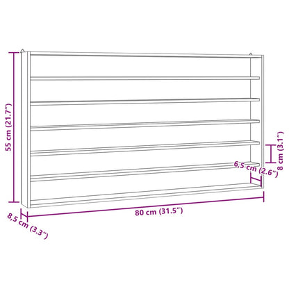 Teca da Collezione in Legno con 6 Ripiani 80x8,5x55 cm | homemem39