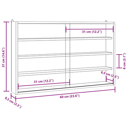 Vetrina da collezione in legno con ante 60x8,5x37cm | homemem39