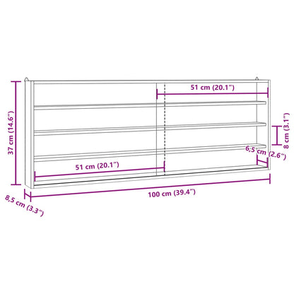 Teca da Collezione in Legno con Porte 100x8,5x37 cm | homemem39