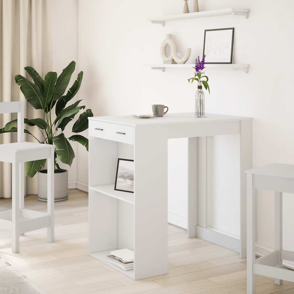 Tavolo da Bar Bianco 102x70x103,5 cm in Truciolato | homemem39