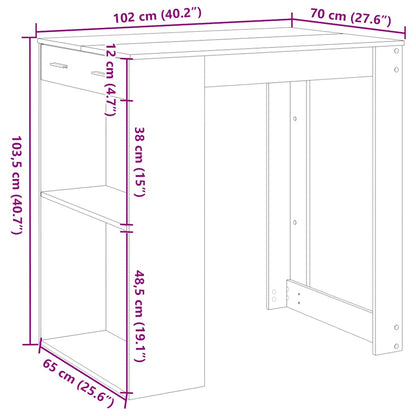Tavolo da Bar Grigio Sonoma 102x70x103,5 cm in Truciolato | homemem39