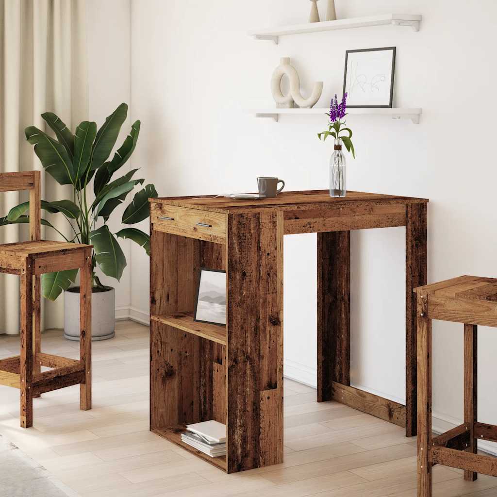 Tavolo da Bar Legno Antico 102x70x103,5 cm in in Truciolato | homemem39