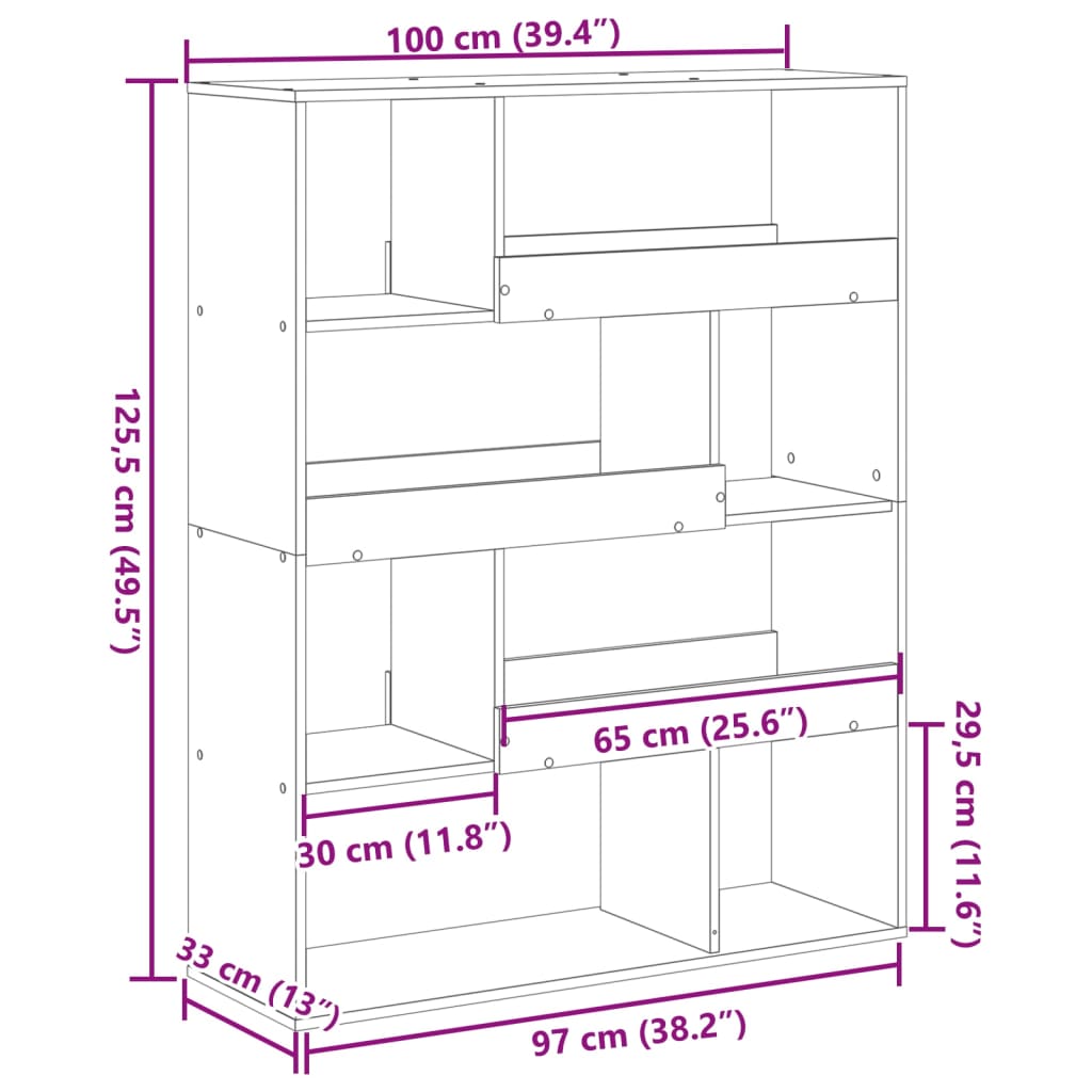 Libreria Bianca 100x33x125,5 cm in Truciolato