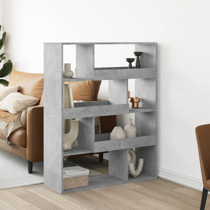 Libreria Grigio Cemento 100x33x125,5 cm in Legno Multistrato