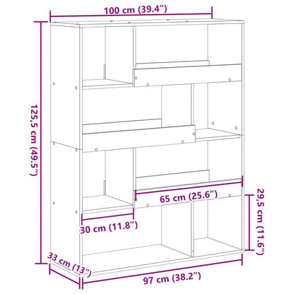 Libreria Rovere Marrone 100x33x125,5 cm in Legno Multistrato