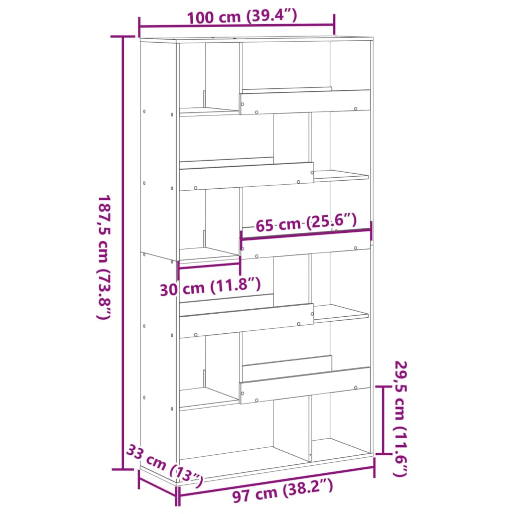 Libreria Legno Antico 100x33x187,5 cm in Truciolato | homemem39