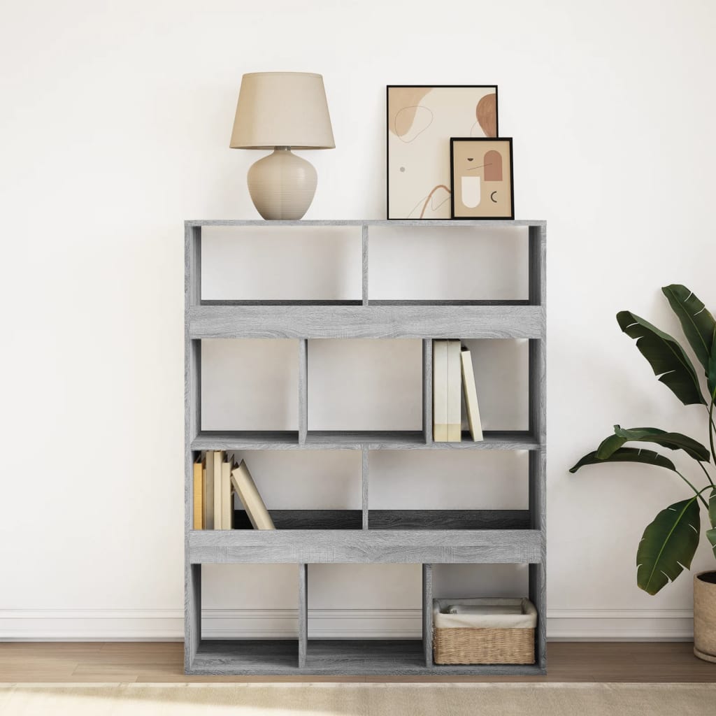 Libreria Grigio Sonoma 100x33x125,5 cm in Legno Multistrato