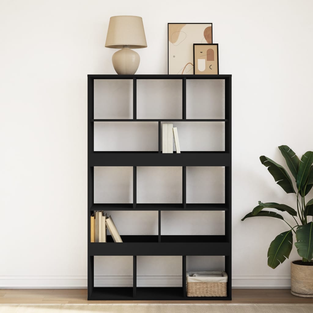 Libreria Nera 100x33x156,5 cm in Truciolato