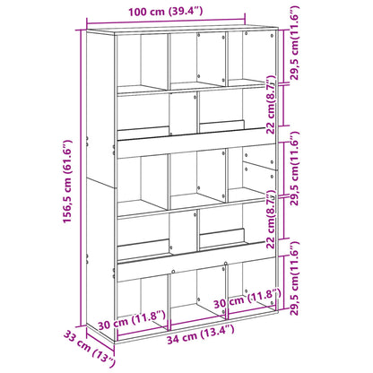 Libreria Nera 100x33x156,5 cm in Truciolato