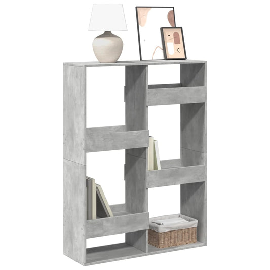 Libreria Grigio Cemento 100x33x135 cm in Legno Multistrato