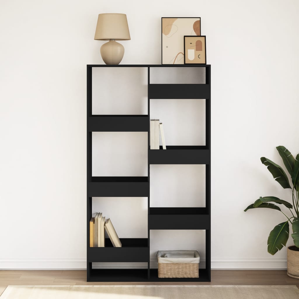 Libreria Nera 100x33x175 cm in Legno Multistrato