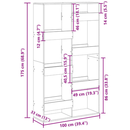 Libreria Rovere Sonoma 100x33x175 cm in Legno Multistrato