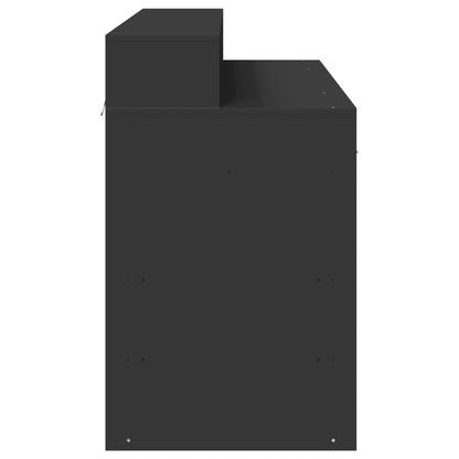 Scrivania con Luci LED Nera 120x55x91 cm in Legno Multistrato