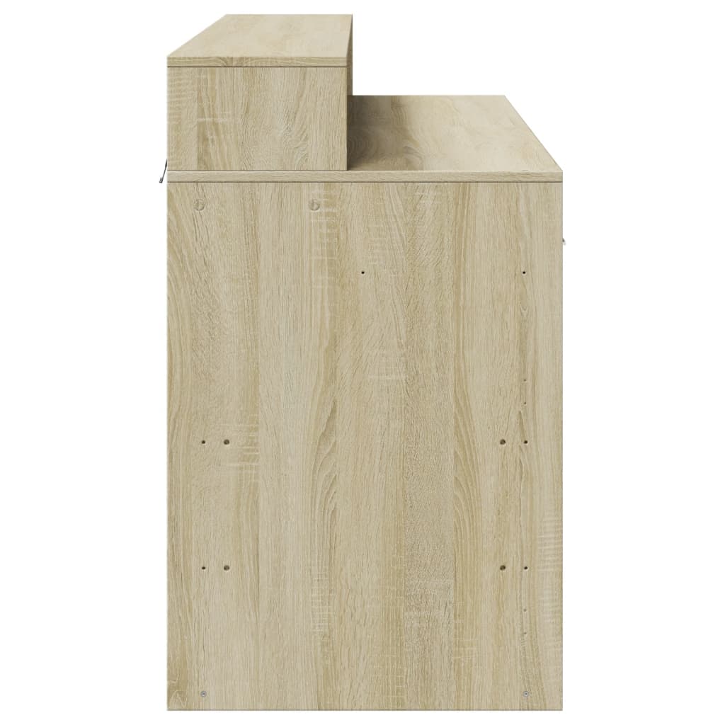 Scrivania con Luci LED Rovere Sonoma 120x55x91cm in Multistrato | homemem39